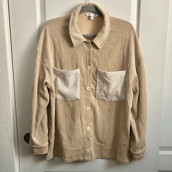 Corduroy Oversized Button Up Shirt - Picture 1 of 3